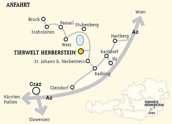 Anreiseplan zur Tierwelt Herberstein