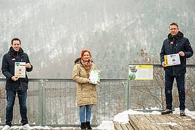 Doris Wolkner-Steinberger, Christoph Peschek und Zoran Barisic in der Tierwelt Herberstein (c) Daniel Widner / Red Ring Shots