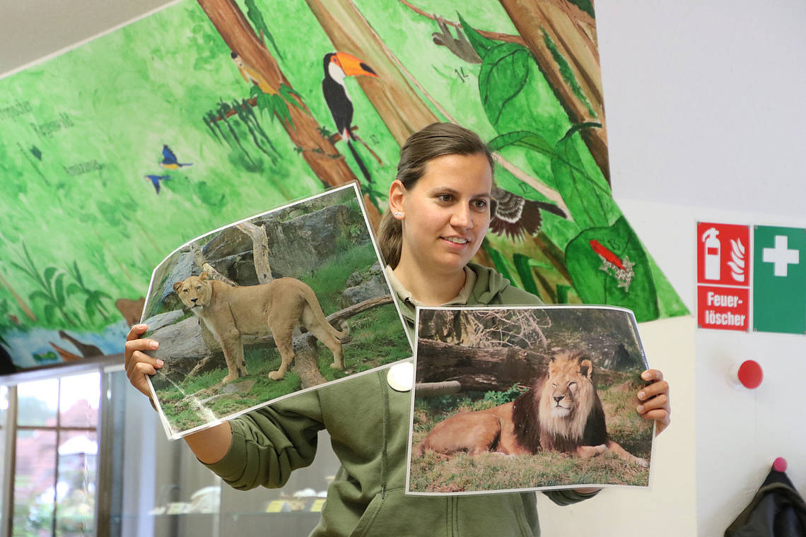Zoopädagogin im Einsatz beim Tierwelt Talk